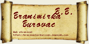 Branimirka Burovac vizit kartica
